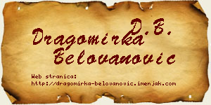 Dragomirka Belovanović vizit kartica
